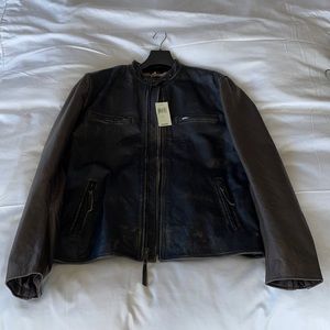 New brown leather jacket